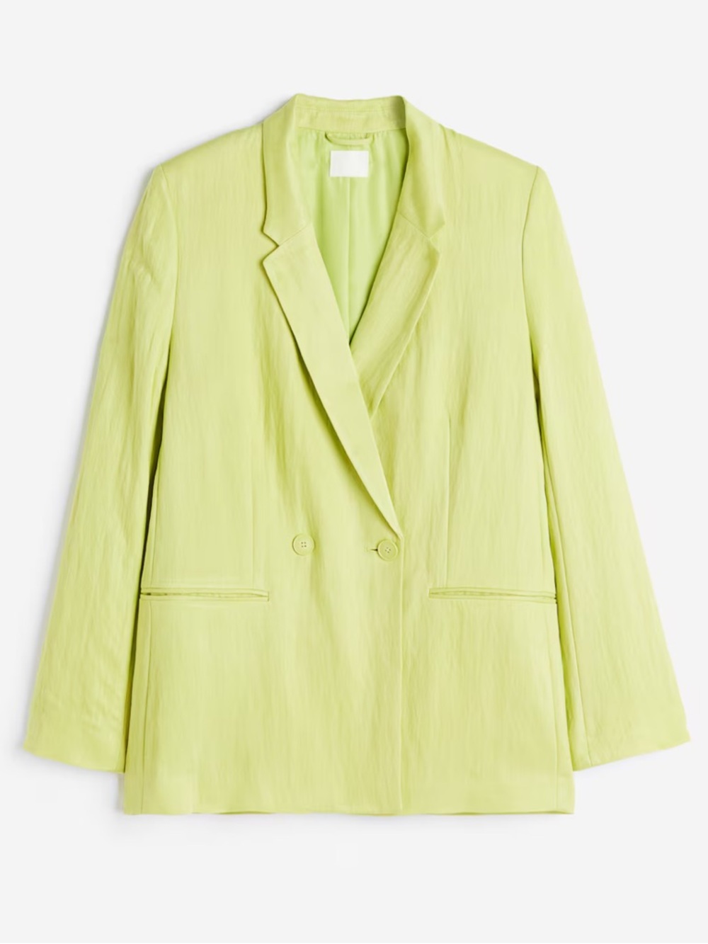 H&M Light Lime Green Double-Breasted Blazer